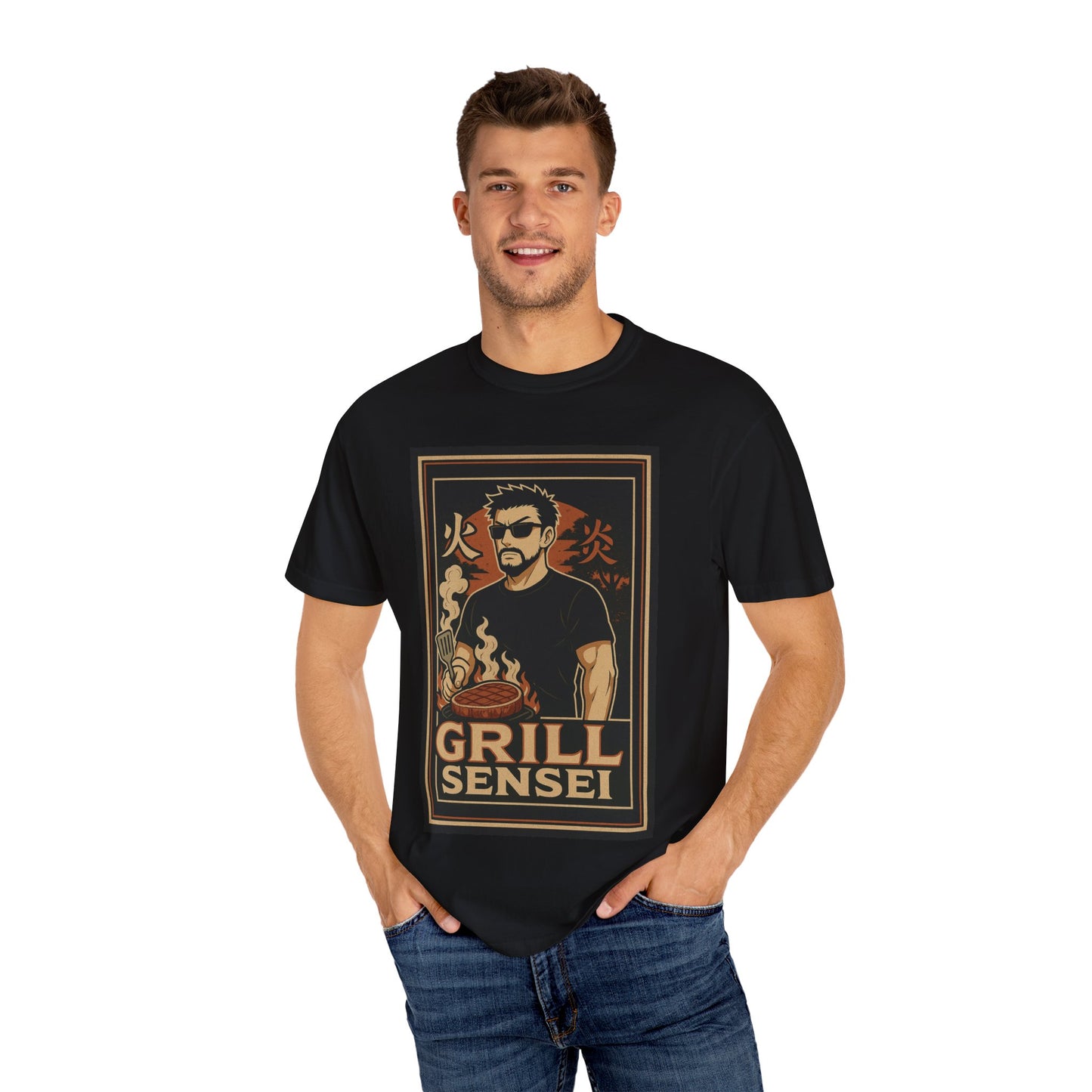 Grill Sensei Unisex Garment-Dyed T-shirt - Fun BBQ Tee for Grill Lovers
