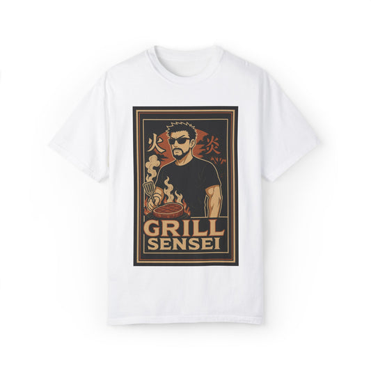 Grill Sensei Unisex Garment-Dyed T-shirt - Fun BBQ Tee for Grill Lovers