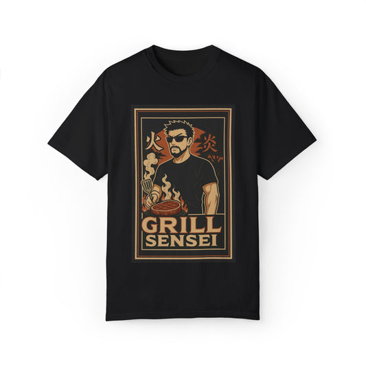 Grill Sensei Unisex Garment-Dyed T-shirt - Fun BBQ Tee for Grill Lovers