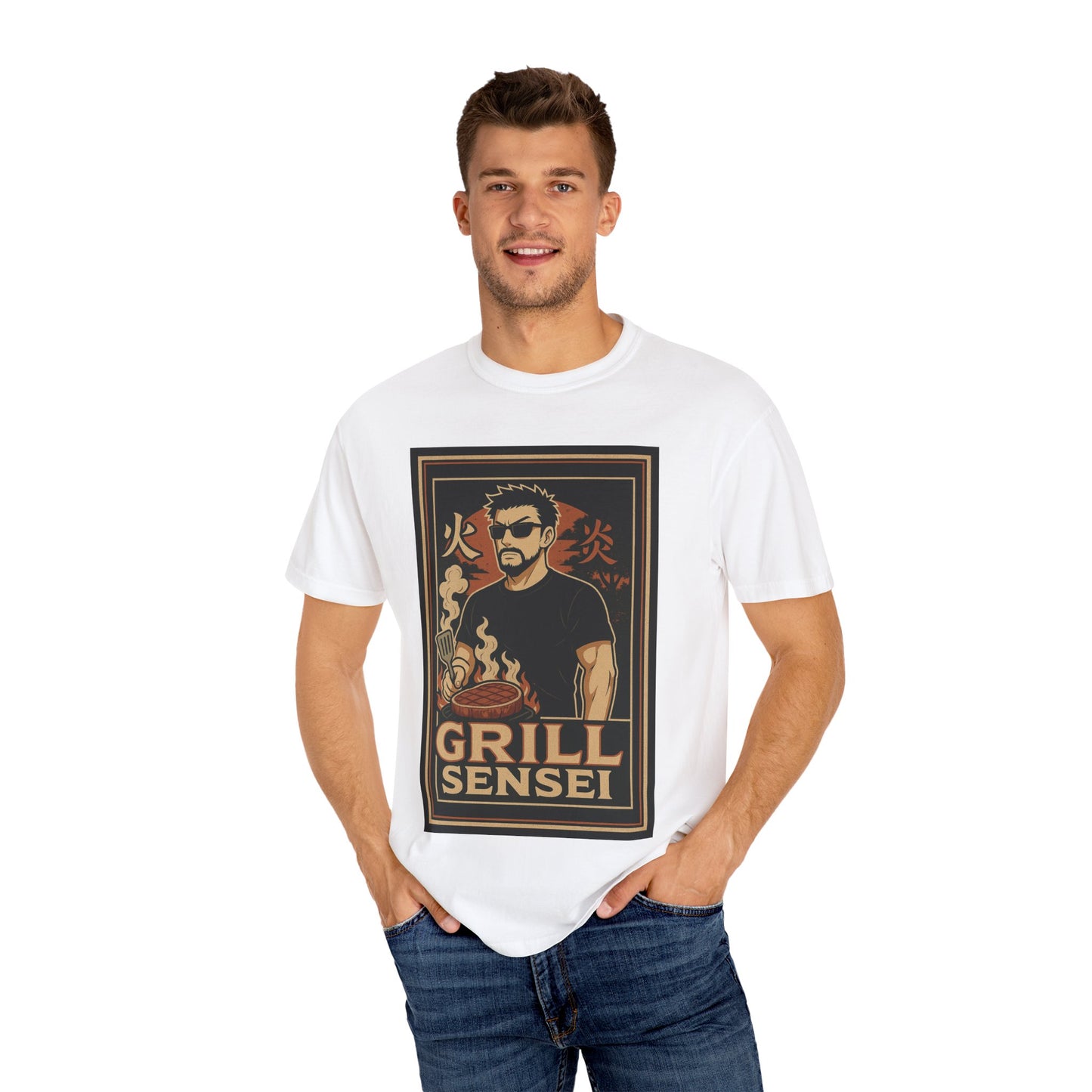 Grill Sensei Unisex Garment-Dyed T-shirt - Fun BBQ Tee for Grill Lovers